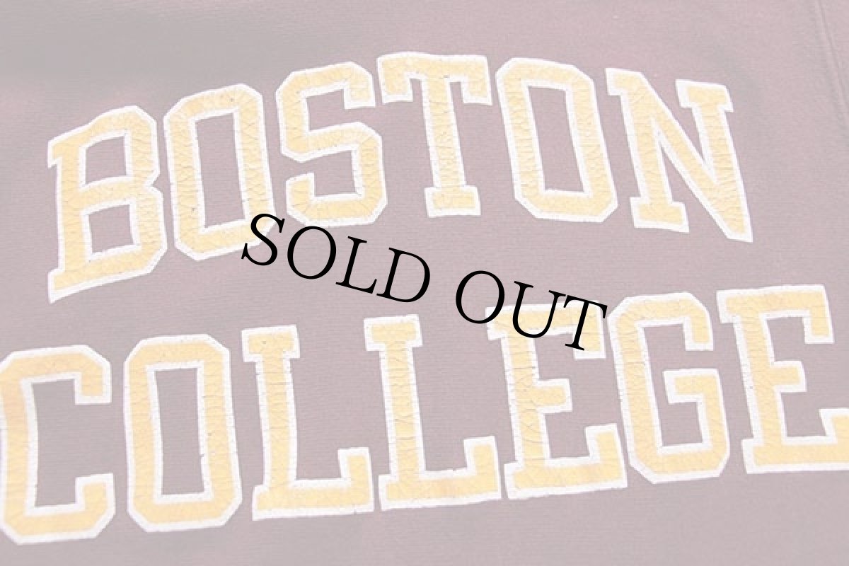 画像4: 90s USA製 Championチャンピオン BOSTON COLLEGE リバースウィーブ スウェットパーカー バーガンディ S (4)