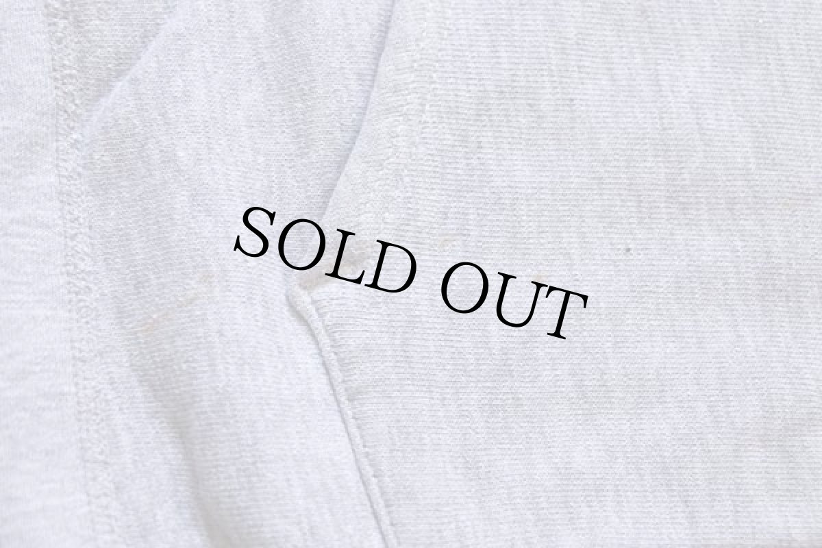 画像9: 70s USA製 Championチャンピオン 単色タグ CLARK 染み込みプリント リバースウィーブ スウェットパーカー 杢グレー S (9)