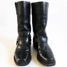 画像3: 90s USA製 Workn' Sport レザー リングブーツ 黒 10D (3)