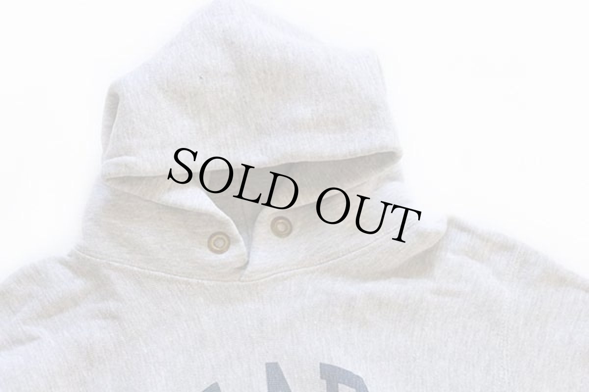 画像6: 70s USA製 Championチャンピオン 単色タグ CLARK 染み込みプリント リバースウィーブ スウェットパーカー 杢グレー S (6)