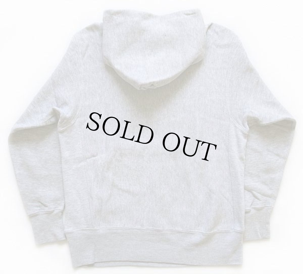 画像2: 70s USA製 Championチャンピオン 単色タグ CLARK 染み込みプリント リバースウィーブ スウェットパーカー 杢グレー S (2)