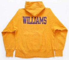 画像2: 80s USA製 Championチャンピオン WILLIAMS 両面プリント リバースウィーブ スウェットパーカー イエロー M (2)