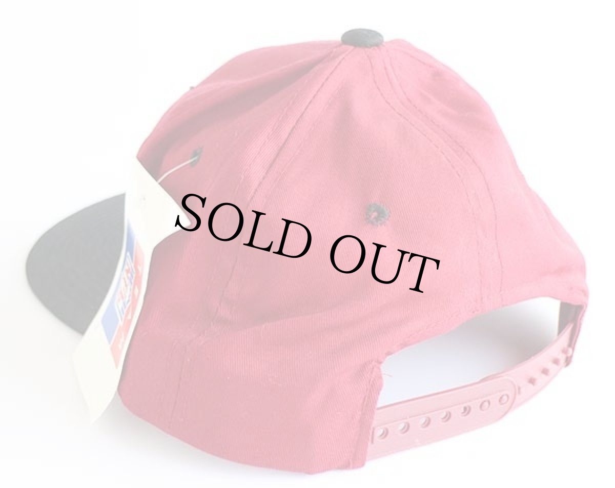 画像2: デッドストック★NFL SAN FRANCISCO 49ERS ロゴ刺繍 ツートン コットンキャップ ワインレッド×黒 (2)