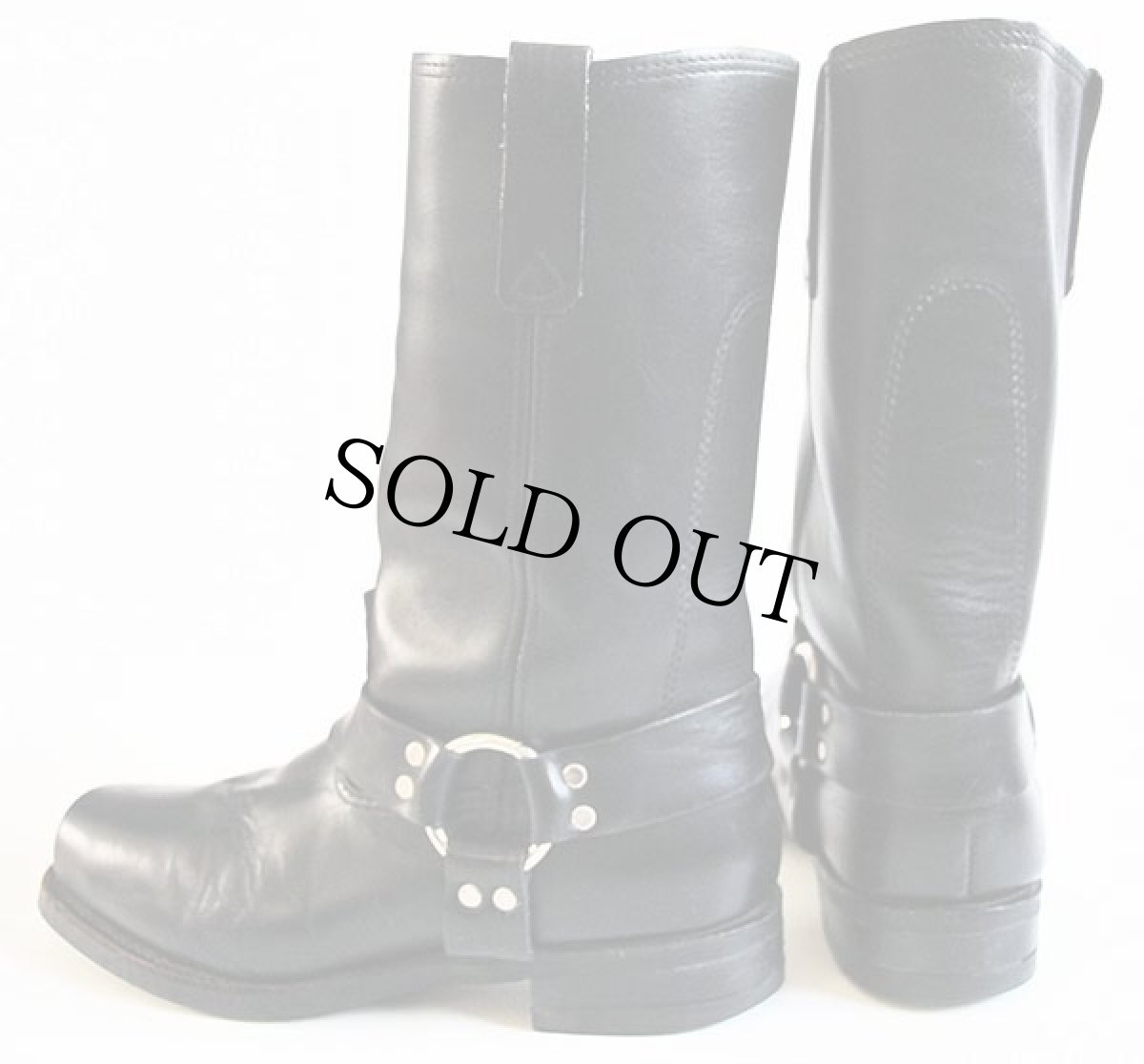 画像2: 90s USA製 Workn' Sport レザー リングブーツ 黒 10D (2)