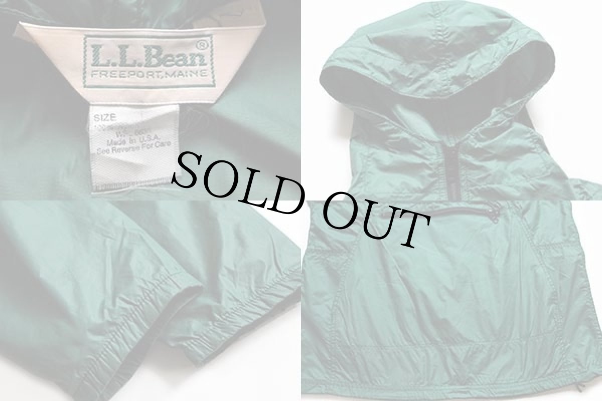 画像3: 80s USA製 L.L.Bean ナイロン アノラックパーカー 緑 (3)