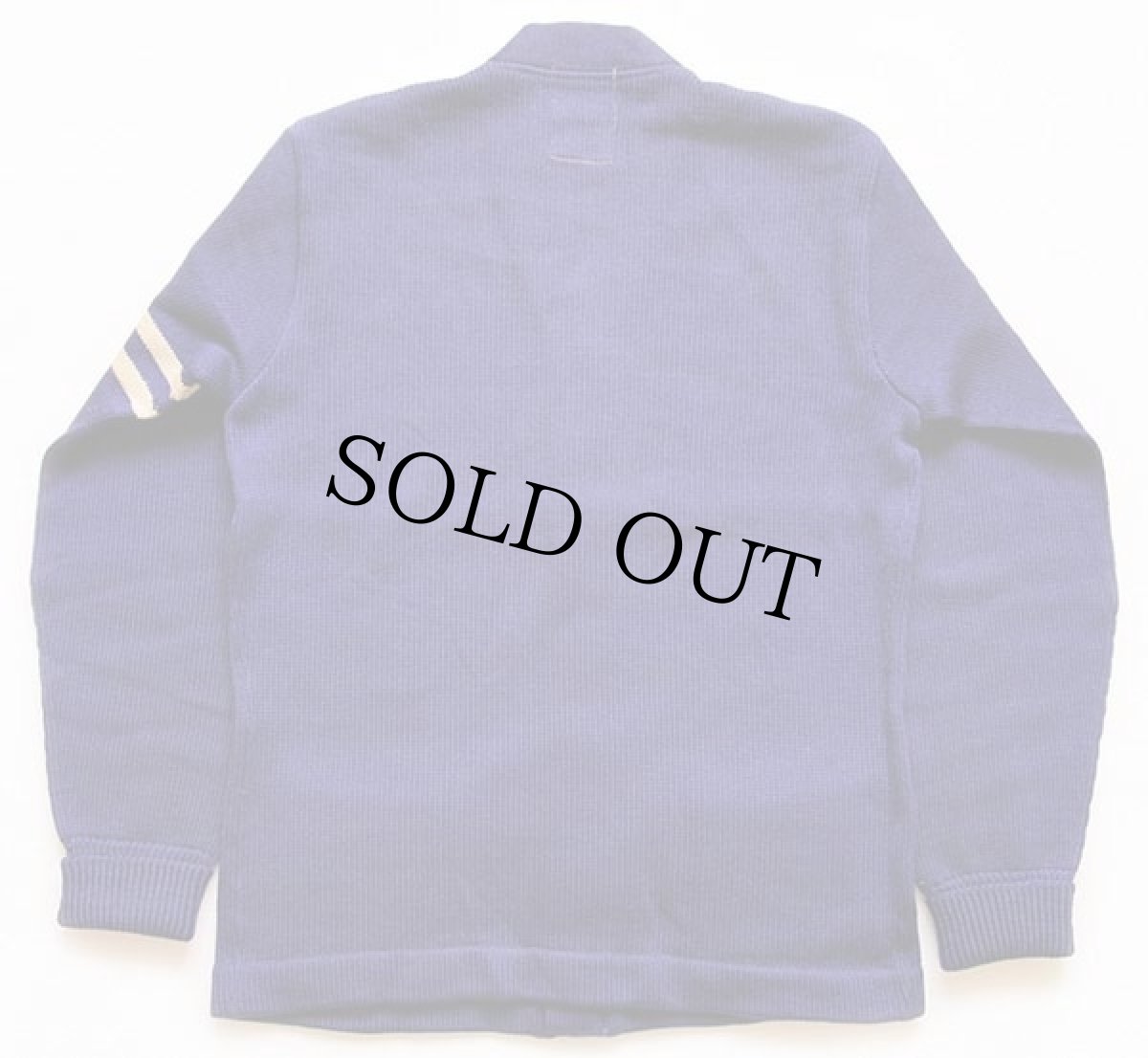 画像2: 50s SILVERWOOD'S ウールニット レタードカーディガン 青紫 (2)