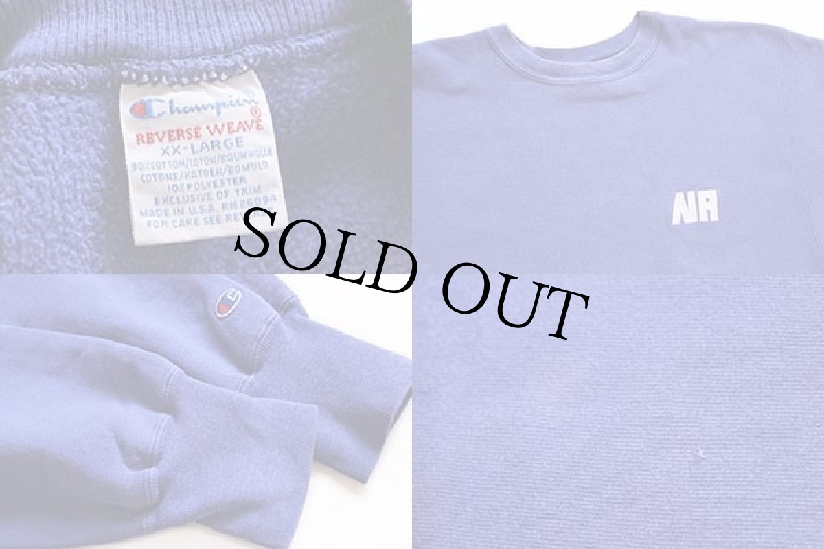 画像3: 90s USA製 Championチャンピオン NR刺繍 リバースウィーブ スウェット 青紫 XXL (3)