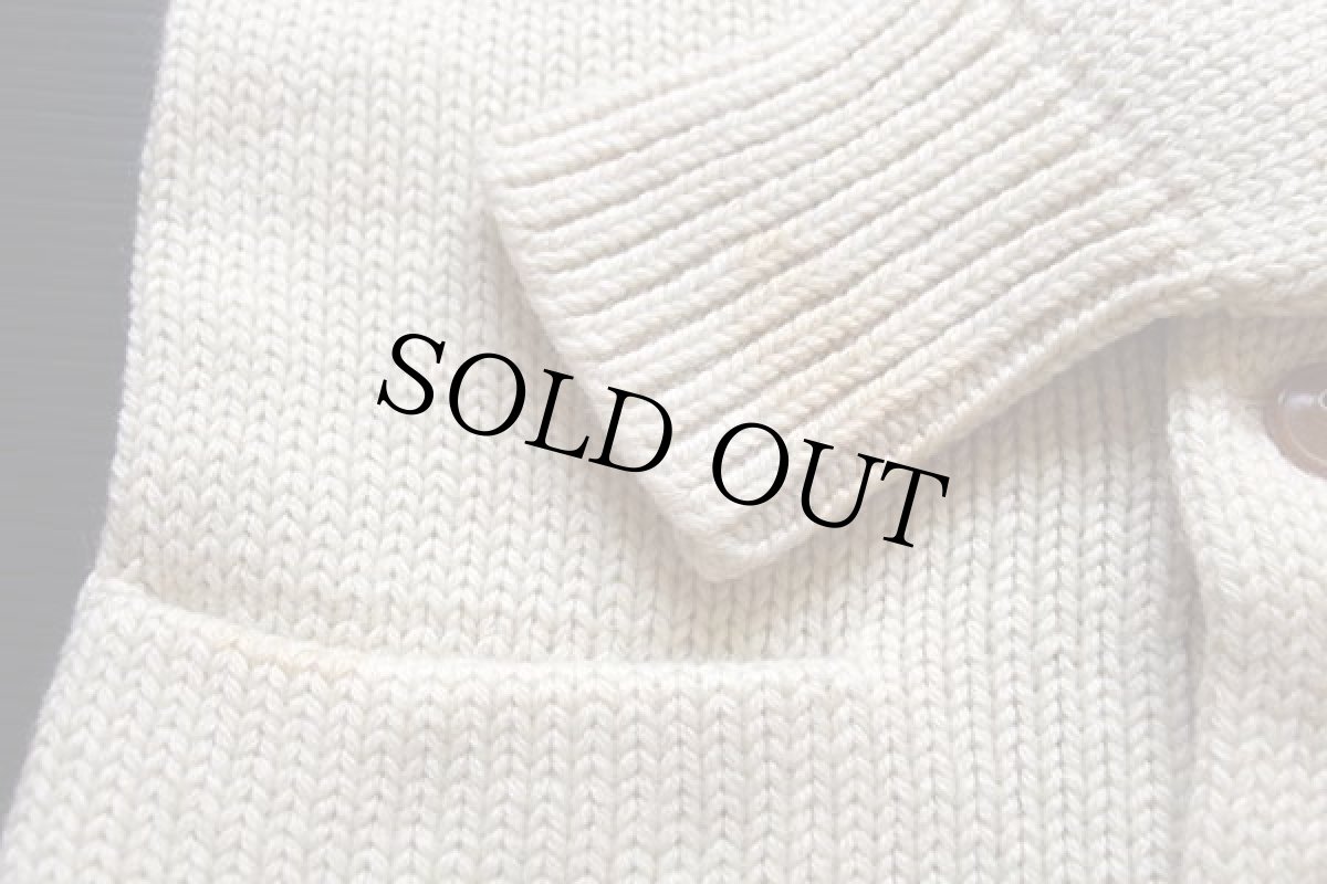 画像8: 40s LOWE&CAMPBELL パッチ付き ウールニット レタードカーディガン アイボリー 36 (8)