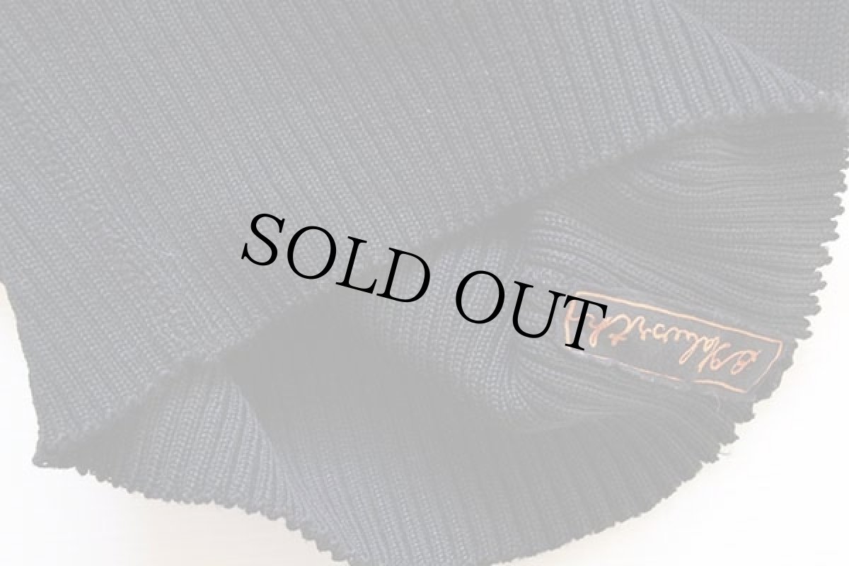 画像5: 30s SPALDINGスポルディング パッチ付き ボートネック ウールニット レタードセーター 黒 (5)