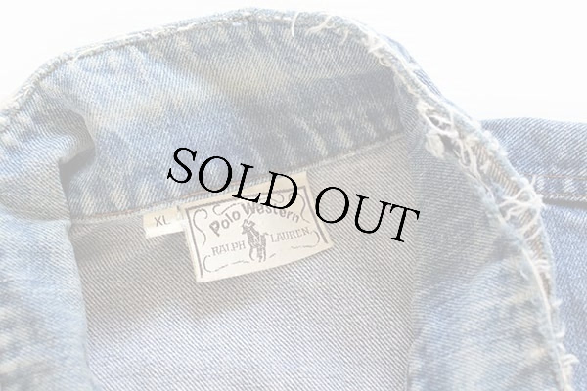 画像3: 70s Polo Western ラルフローレン デニムジャケット XL (3)