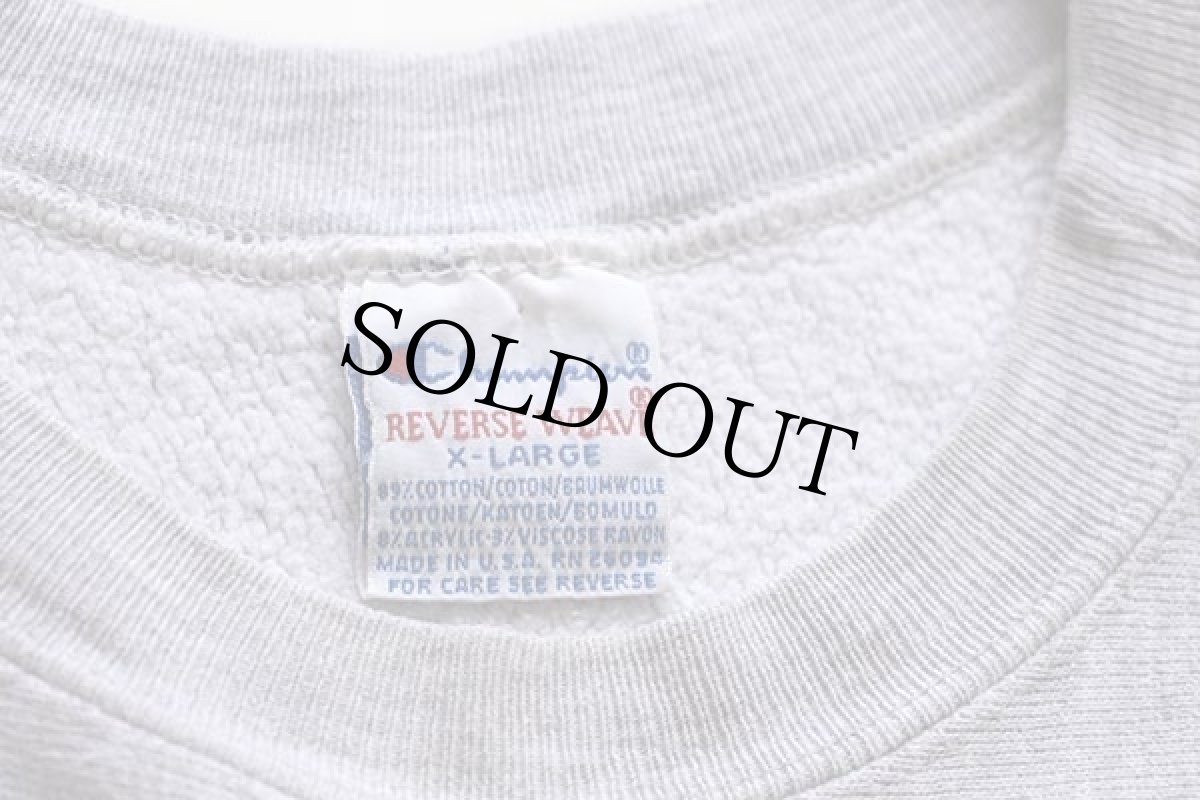 画像4: 90s USA製 Championチャンピオン Princeton University 染み込みプリント リバースウィーブ スウェット 杢グレー XL (4)