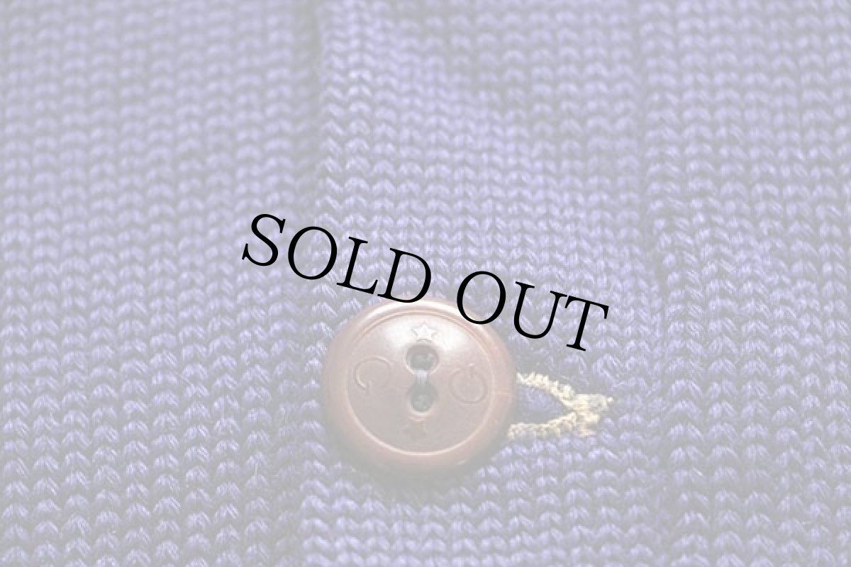 画像5: 50s SILVERWOOD'S ウールニット レタードカーディガン 青紫 (5)