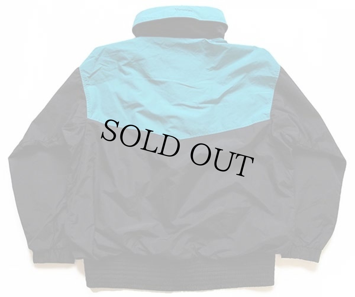 画像2: 90s Columbiaコロンビア Vamoose マルチカラー 切り替え ナイロンジャケット 黒×青緑 L (2)