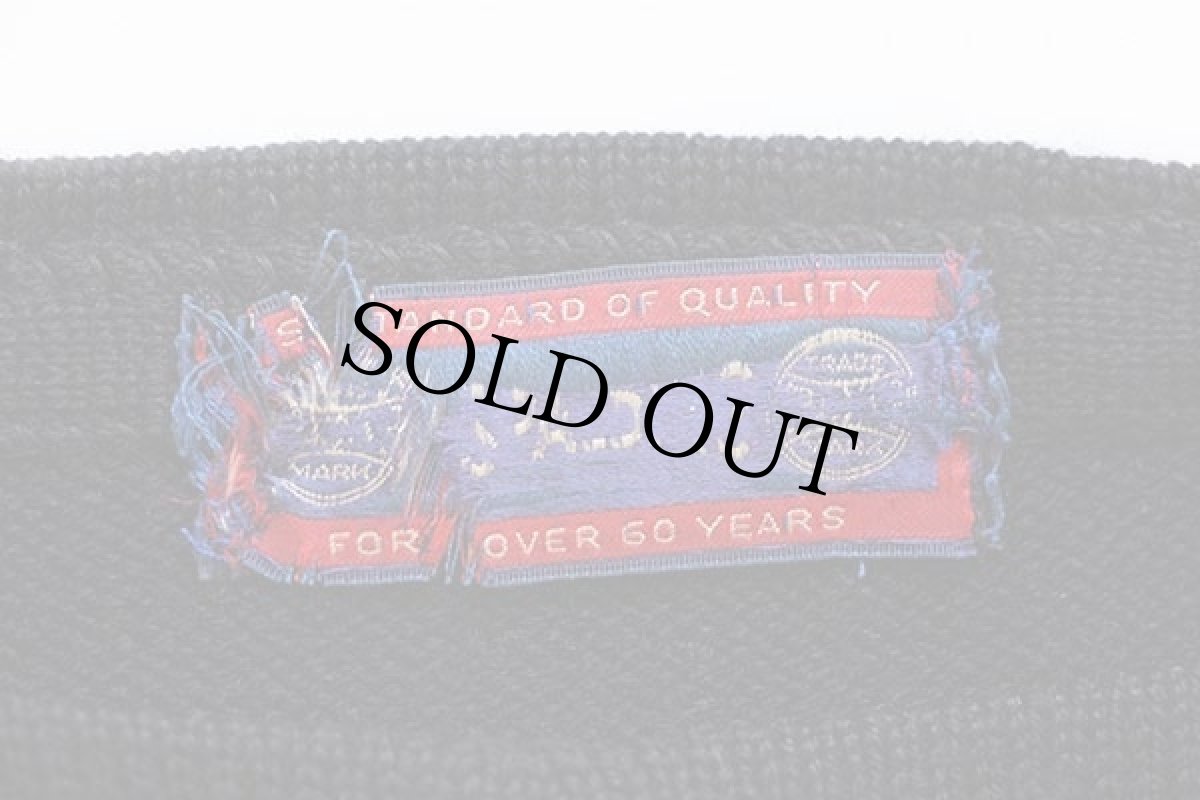 画像4: 30s SPALDINGスポルディング パッチ付き ボートネック ウールニット レタードセーター 黒 (4)