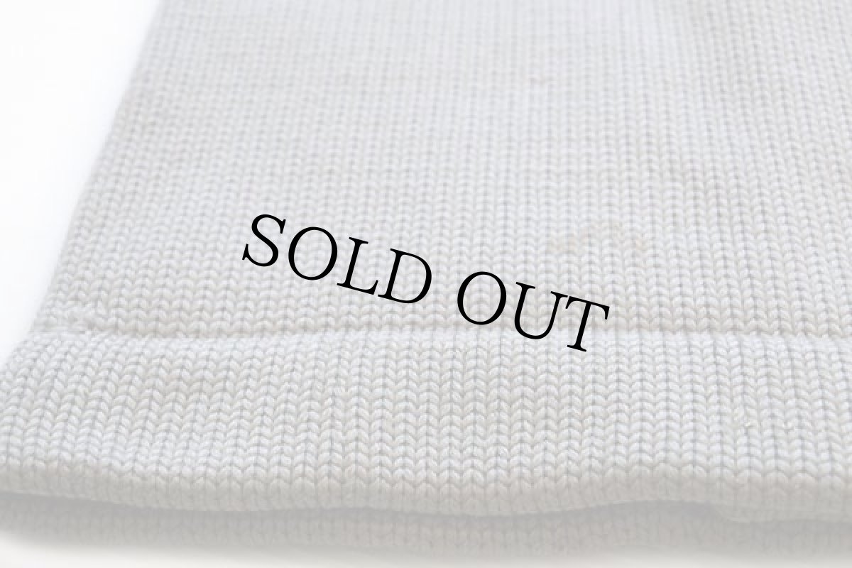 画像5: 40s UNKNOWN パッチ付き ローゲージ ウールニット レタードカーディガン ボロ グレー (5)