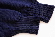 画像6: 50s NELSON KNITTING パッチ付き ウールニット レタードカーディガン 紺 (6)