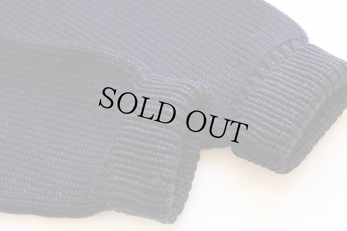 画像5: 40s NELSON KNITTING パッチ付き ローゲージ ウールニット レタードカーディガン 紺 (5)