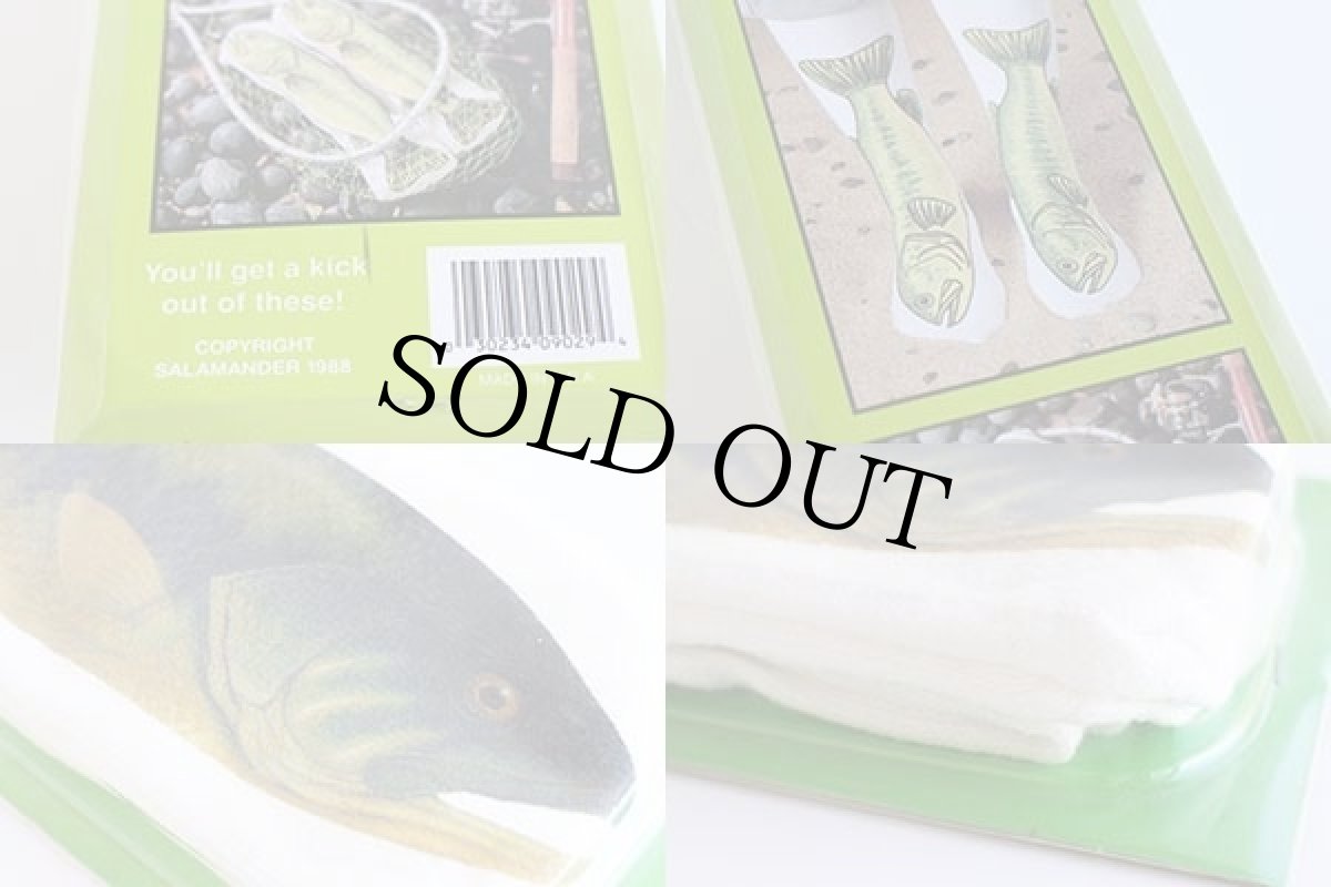 画像3: デッドストック★80s USA製 BASS SOX バス柄 ソックス 白★靴下 (3)