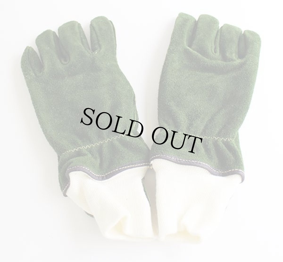 画像2: デッドストック★90s USA製 SHELBY ファイヤーマン スエード レザーグローブ 深緑 L★手袋 (2)