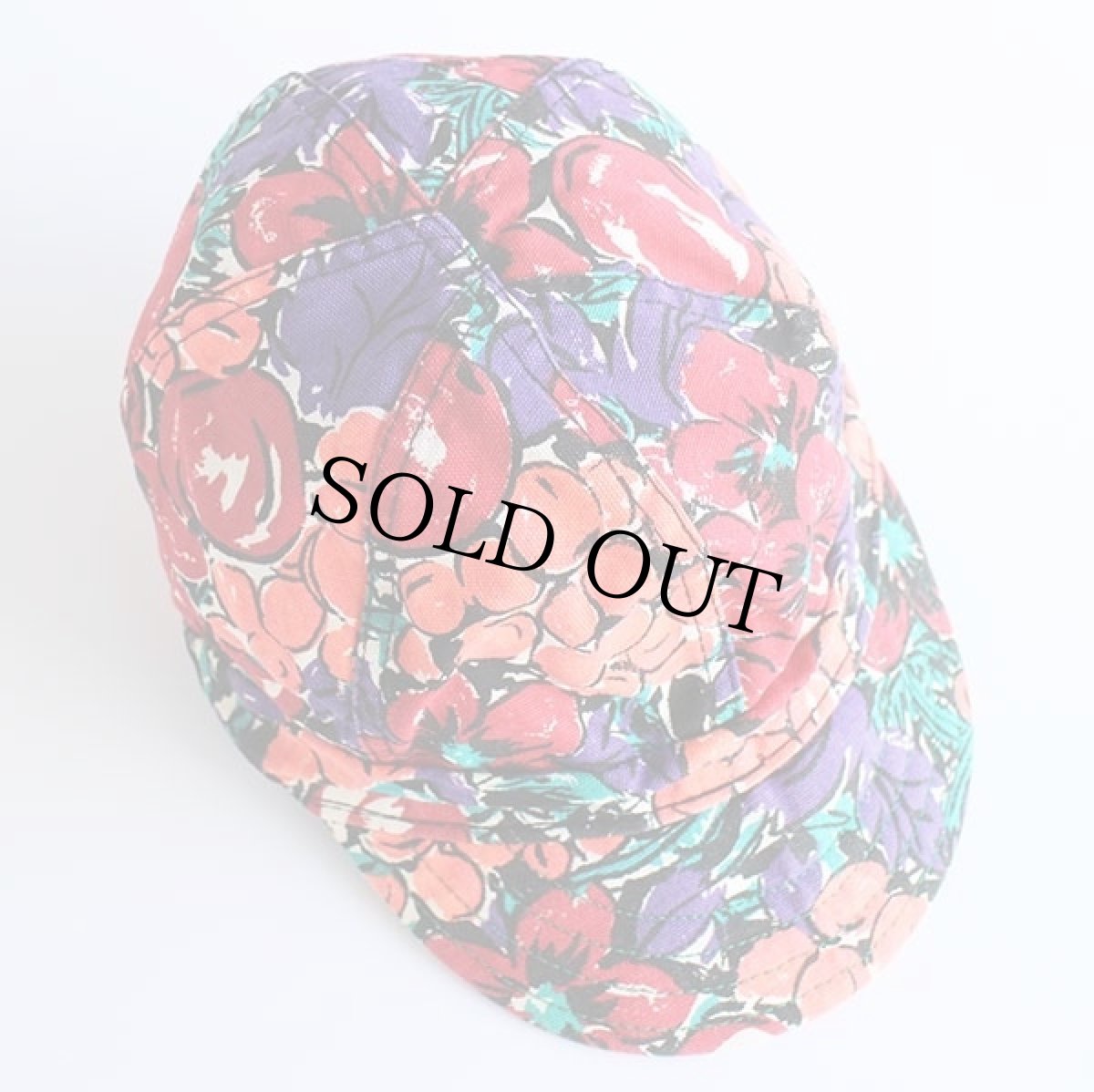 画像3: 70s USA製 KROMER ボタニカル 総柄 コットン ワークキャップ 7 3/8★G (3)