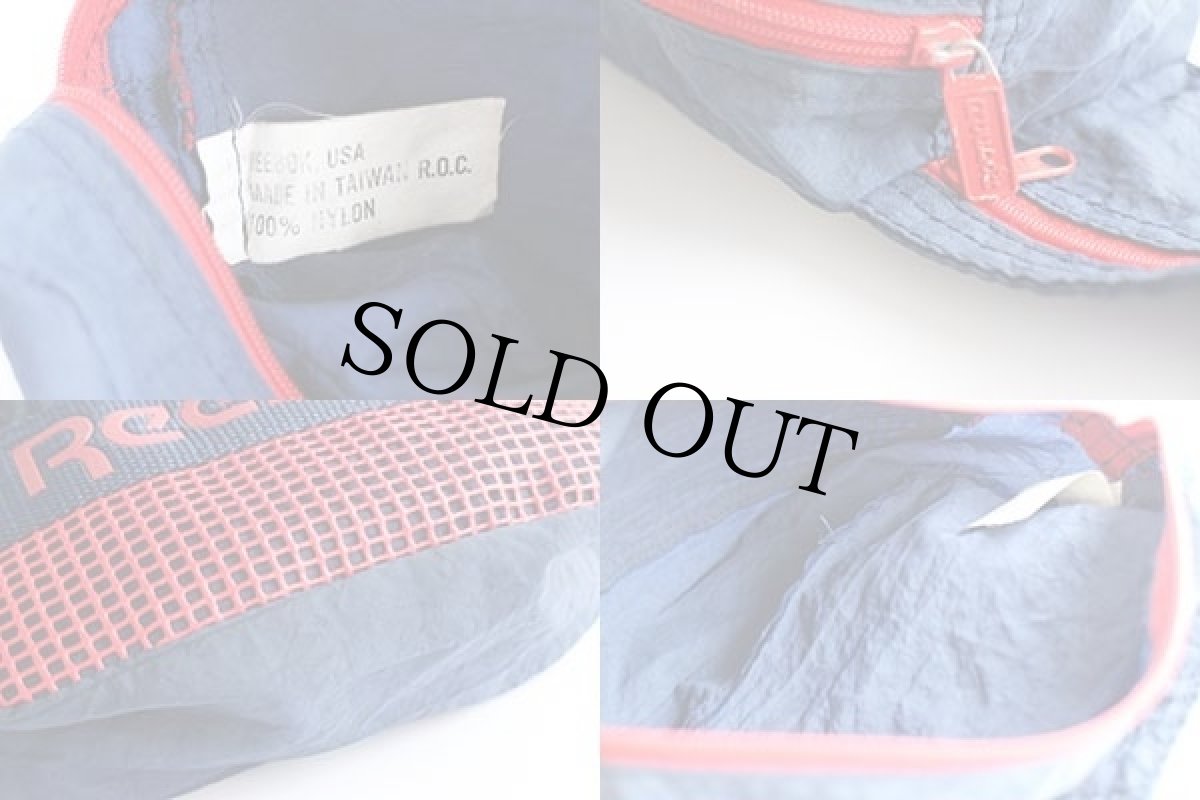 画像3: 80s Reebokリーボック ロゴ ナイロン ウエストバッグ 紺×赤 (3)