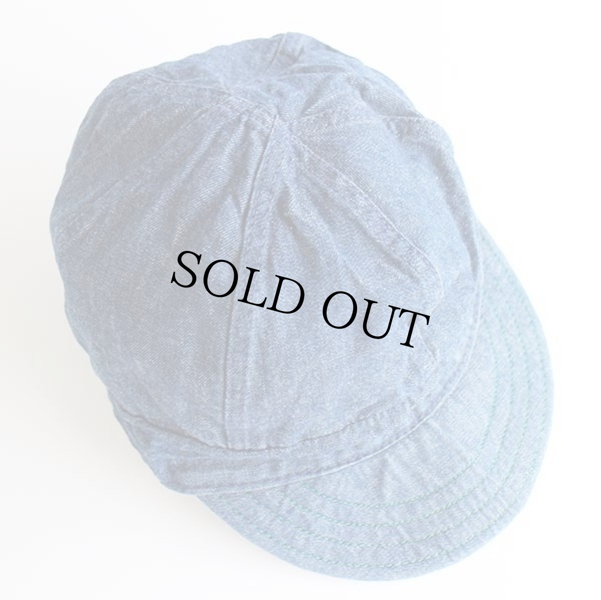 画像6: 70s KROMER USA 総柄×デニム リバーシブル コットン ワークキャップ (6)