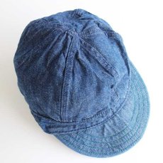 画像6: 70s KROMER USA 総柄×デニム リバーシブル コットン ワークキャップ (6)