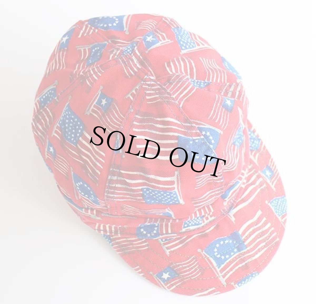 画像3: 70s USA製 KROMER 星条旗 総柄 コットン ワークキャップ (3)