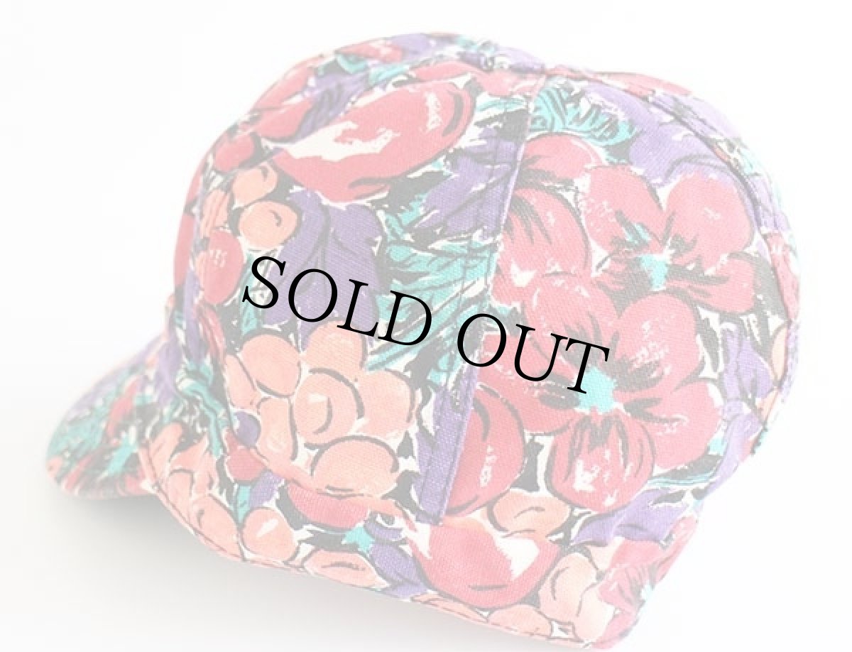 画像2: 70s USA製 KROMER ボタニカル 総柄 コットン ワークキャップ 7 3/8★G (2)