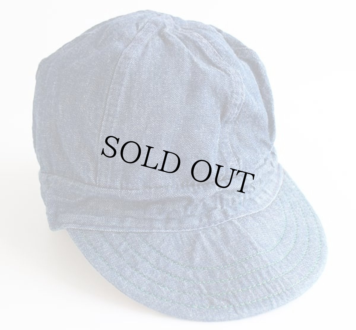 画像4: 70s KROMER USA 総柄×デニム リバーシブル コットン ワークキャップ (4)