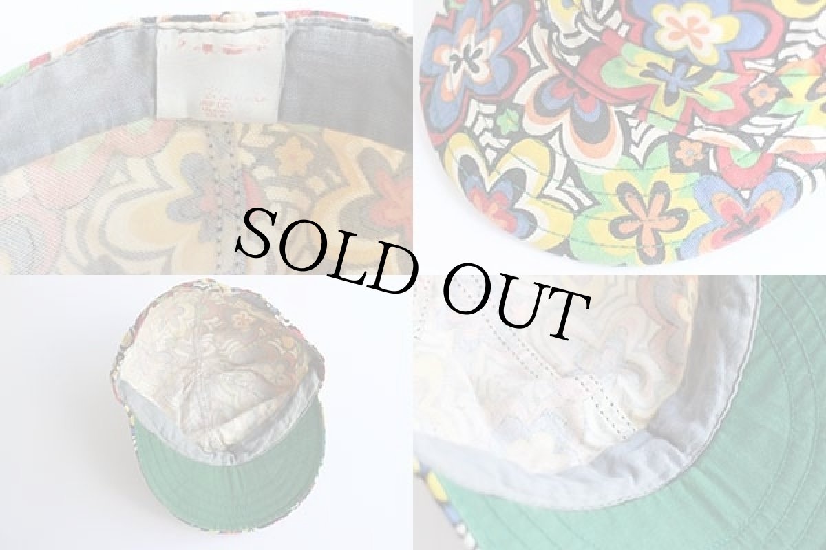 画像4: 70s USA製 KROMER フラワー 総柄 コットン ワークキャップ★D (4)