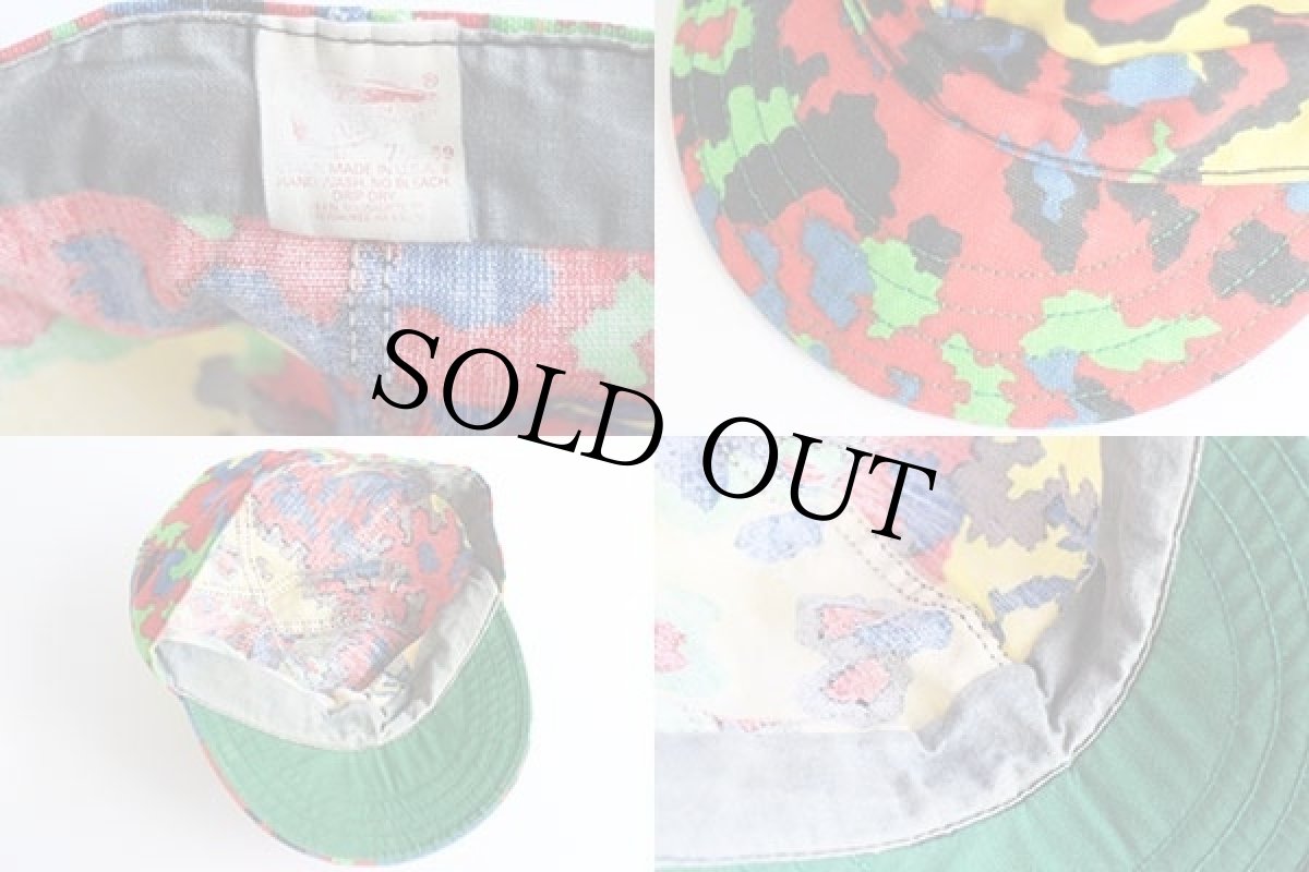 画像4: 70s USA製 KROMER 総柄 コットン ワークキャップ 7 3/8★C (4)