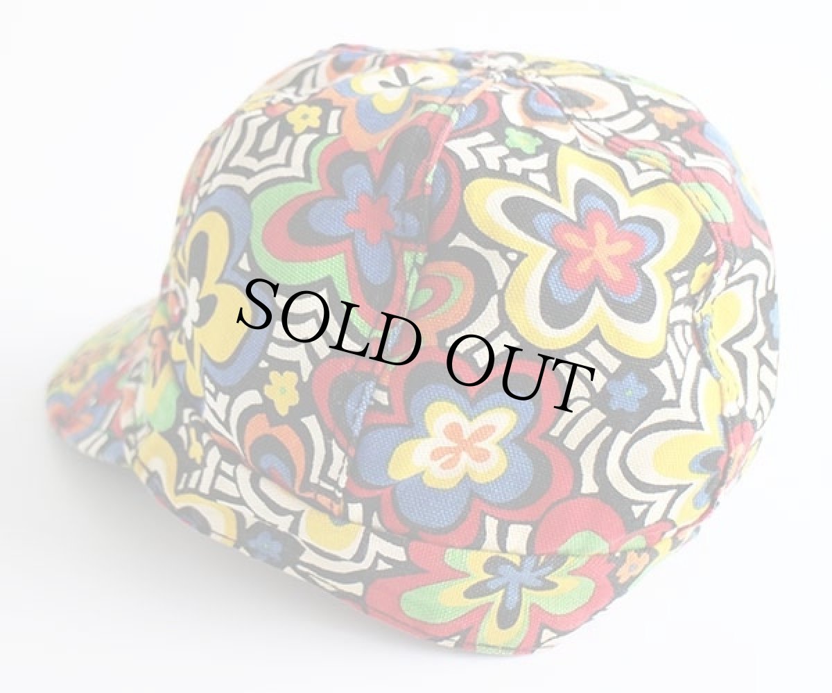 画像2: 70s USA製 KROMER フラワー 総柄 コットン ワークキャップ★D (2)