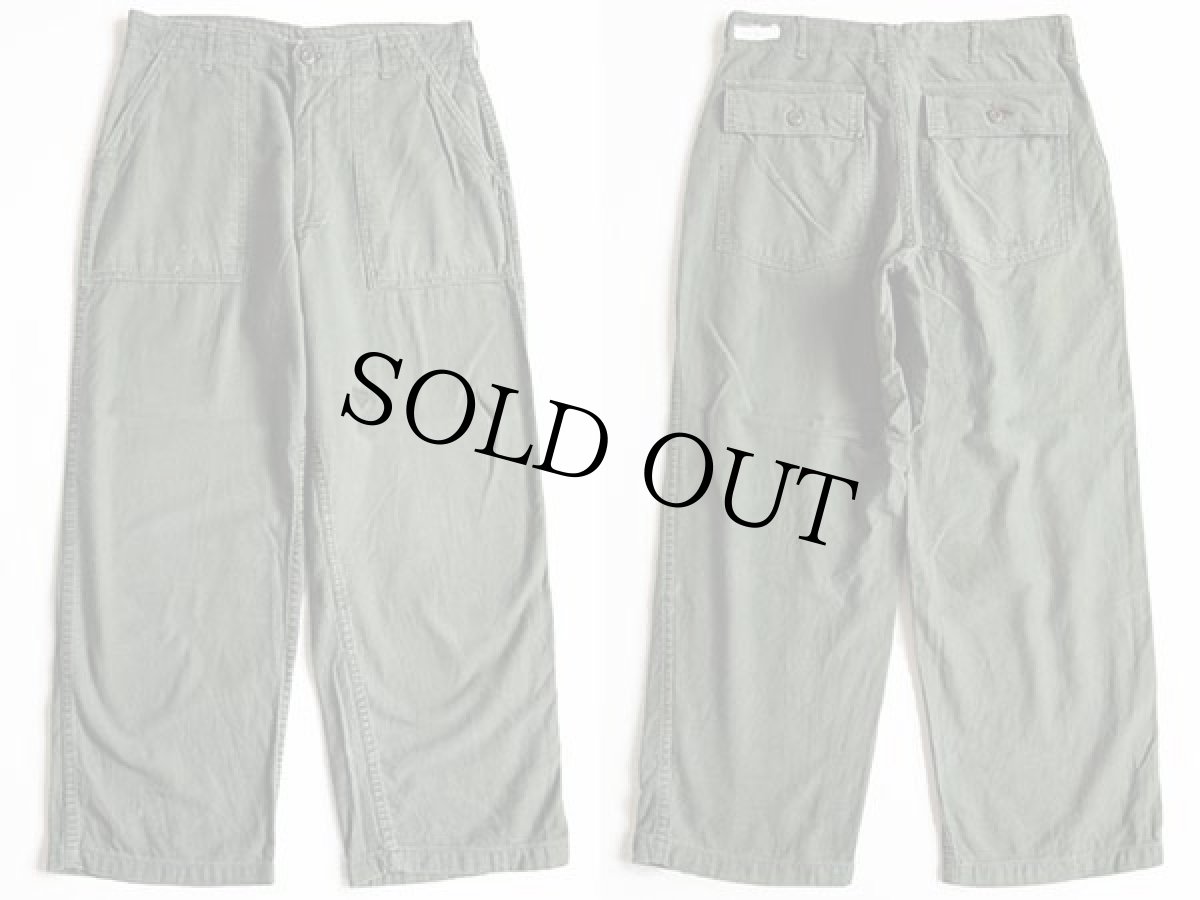 画像2: 60s 米軍 U.S.ARMY ユーティリティ ベイカーパンツ オリーブグリーン w34 L29 (2)