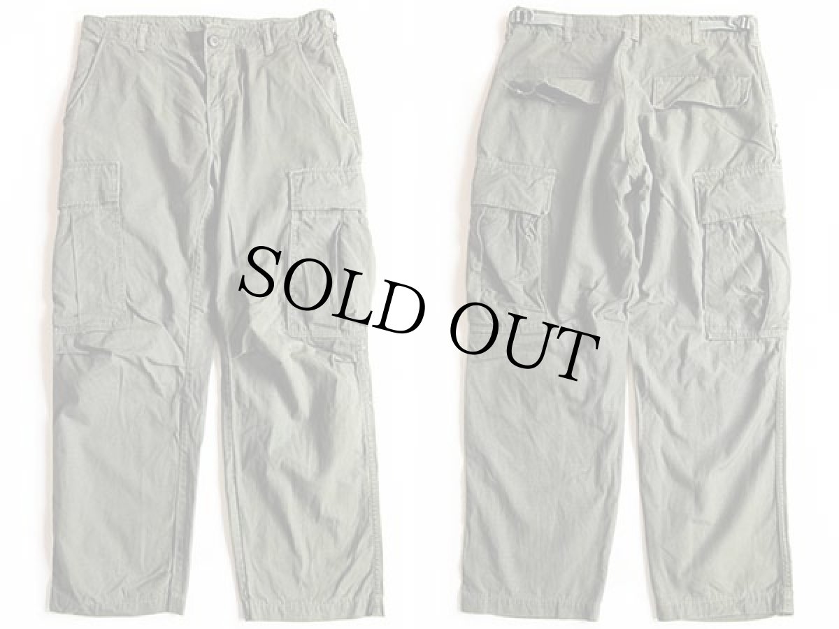 画像2: 60s 米軍 U.S.ARMY ジャングルファティーグパンツ カスタム オリーブグリーン S-S (2)