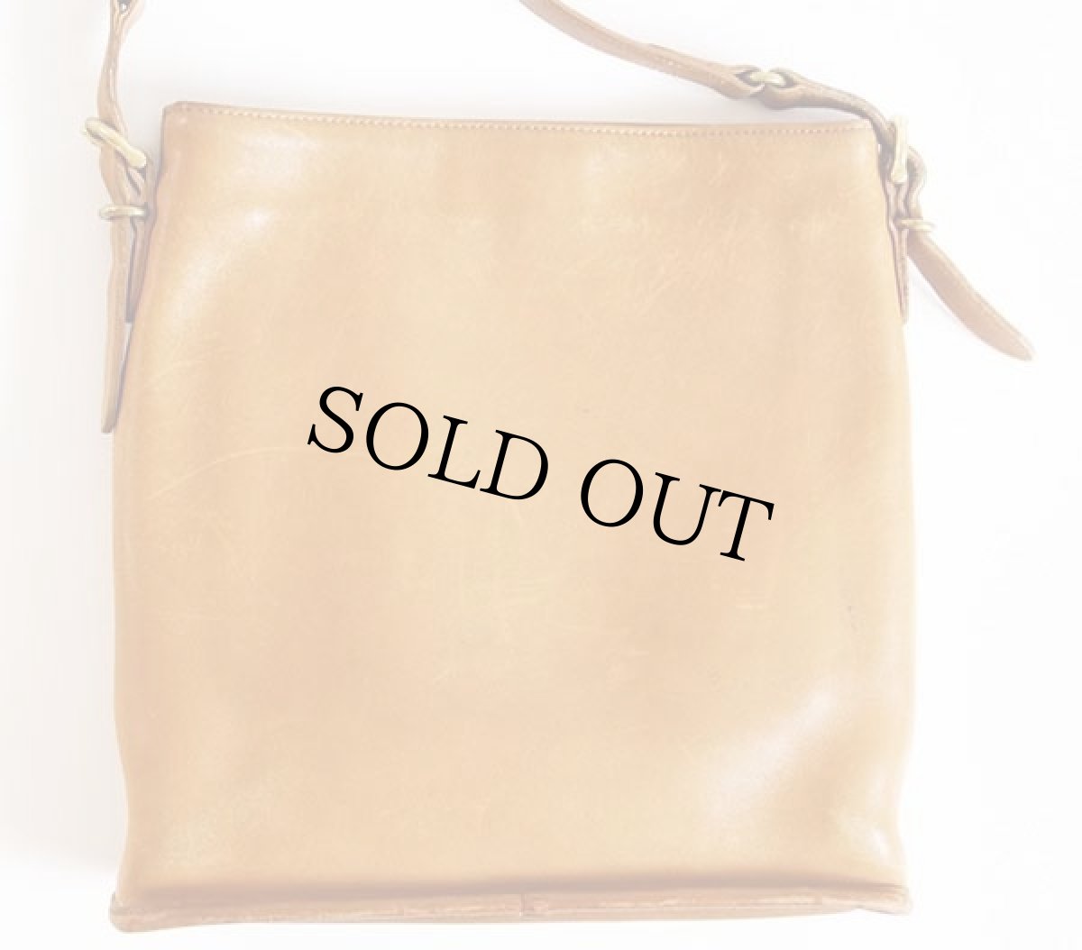 画像2: USA製 COACH オールド コーチ レザー ショルダーバッグ タン★9806 (2)