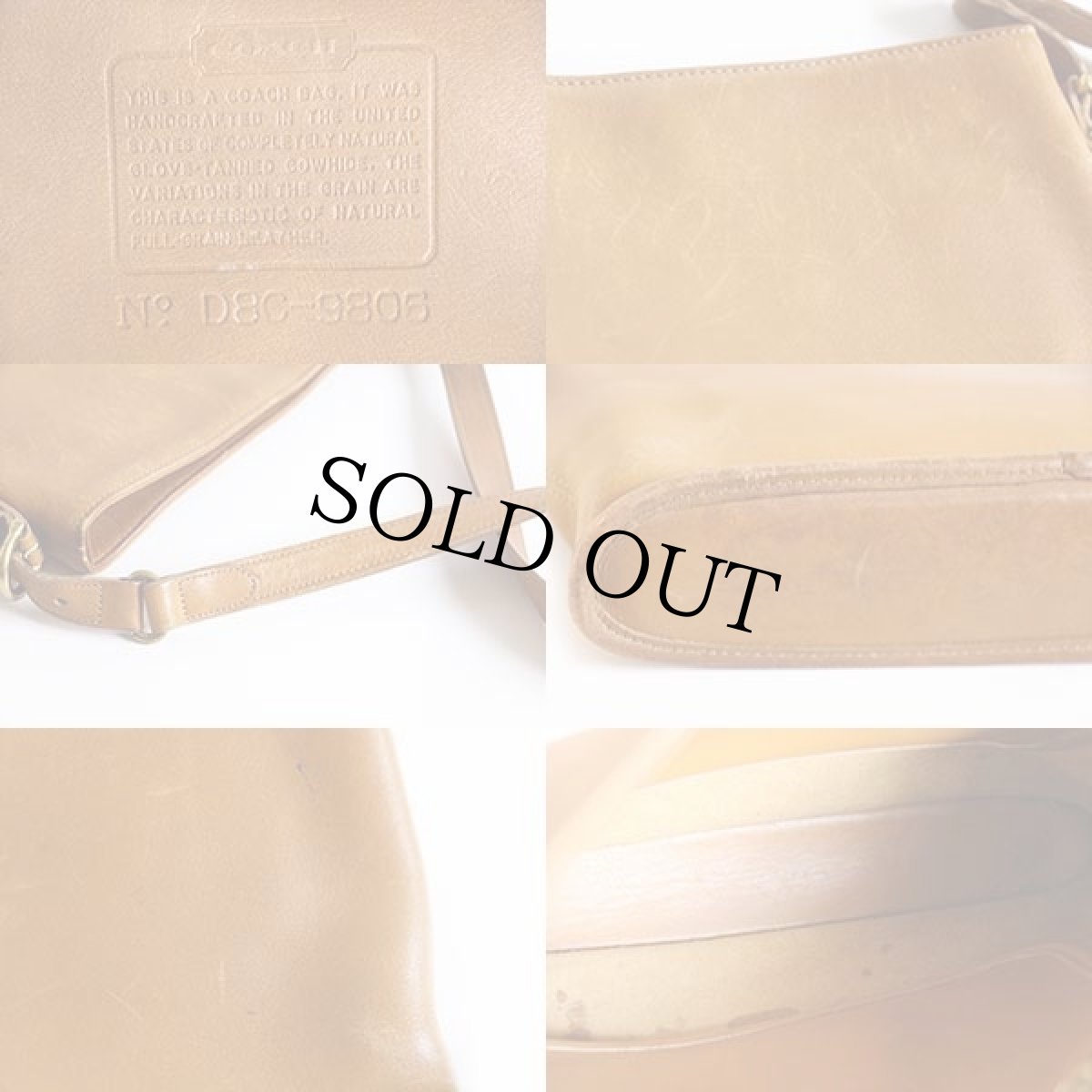 画像3: USA製 COACH オールド コーチ レザー ショルダーバッグ タン★9806 (3)