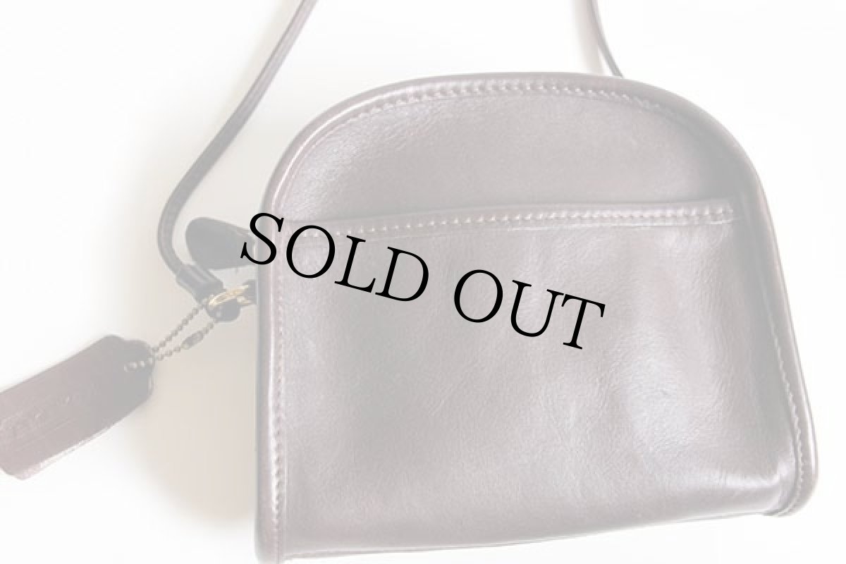 画像2: USA製 COACH オールド コーチ レザー ショルダーバッグ ミニ 焦げ茶★9017 (2)