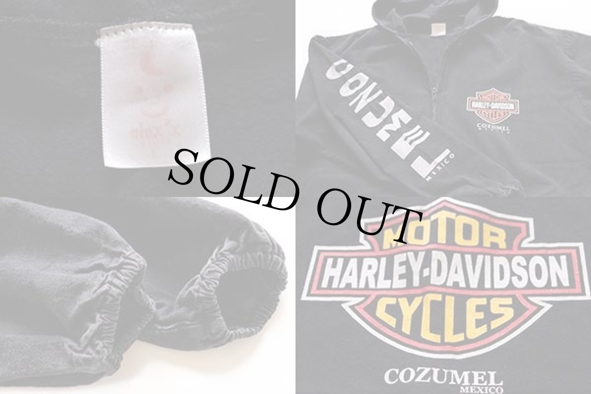 画像3: 90s HARLEY-DAVIDSONハーレー ダビッドソン ロゴ コットンパーカー 黒 L (3)