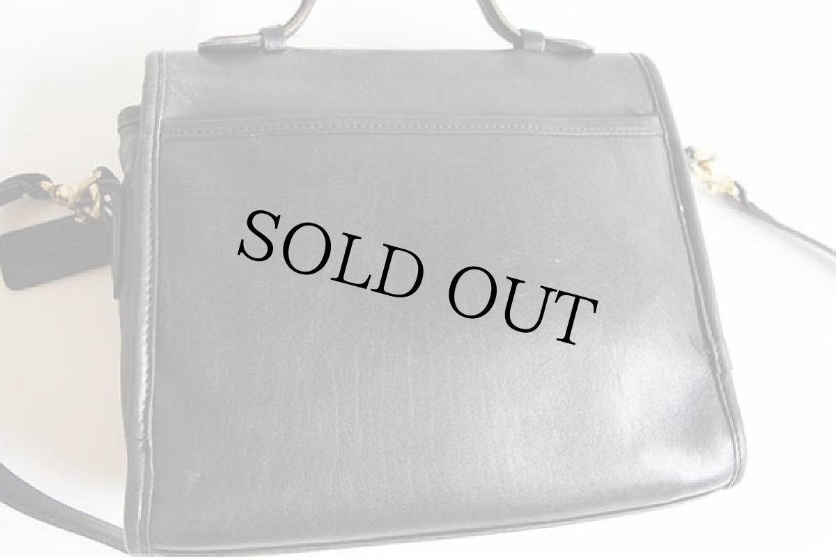 画像2: USA製 COACH オールド コーチ 2WAY レザー ショルダーバッグ チャコールグレー★K4C-9870 (2)