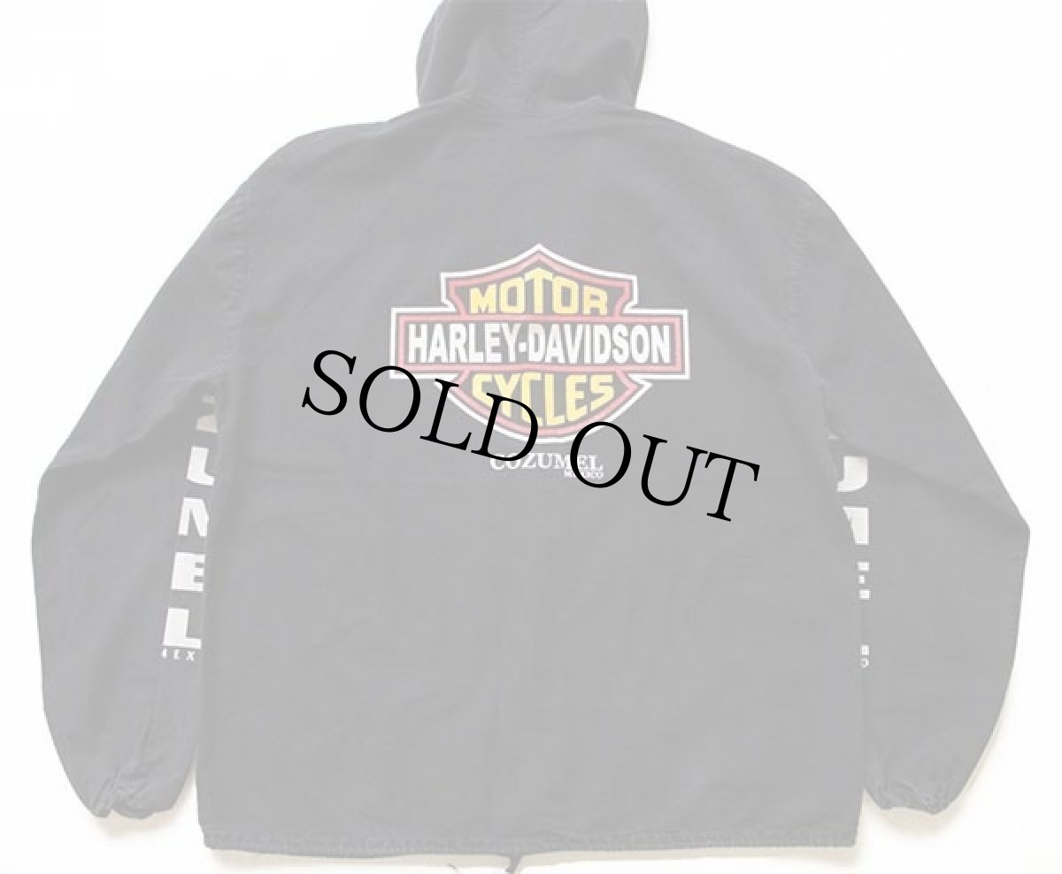 画像2: 90s HARLEY-DAVIDSONハーレー ダビッドソン ロゴ コットンパーカー 黒 L (2)