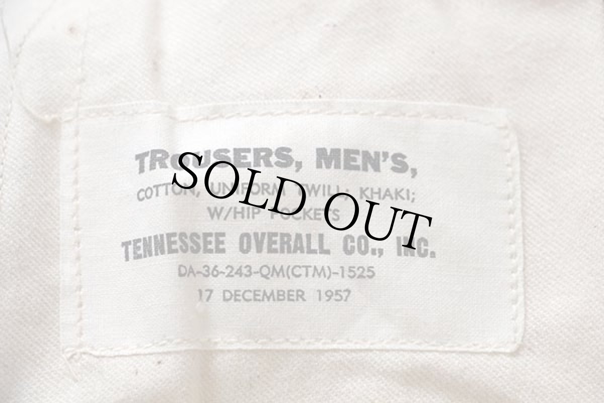 画像5: デッドストック★50s 米軍 USMC コットンツイル チノパン カーキ w28 L33 (5)