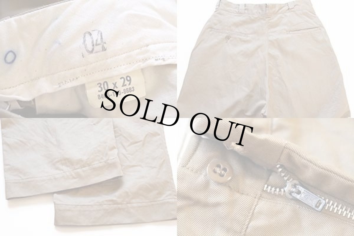 画像3: 60s 米軍 U.S.ARMY コットン チノパン カーキ w30 L29 (3)