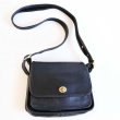 オールドコーチ  ショルダーバッグ  正規品 USA製 COACH オールド コーチ レザー ショルダーバッグ 黒×茶☆6115