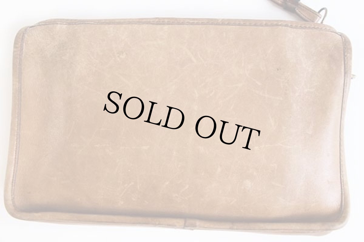 画像2: 70s USA製 COACH オールド コーチ レザー クラッチバッグ 薄茶★7527 (2)