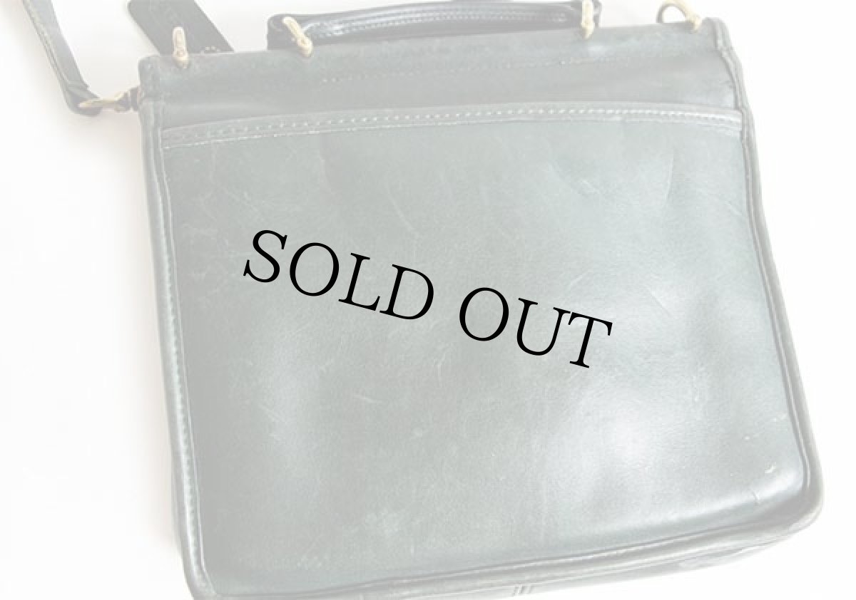 画像2: USA製 COACH オールド コーチ 2WAY レザー ショルダーバッグ 緑★349 (2)