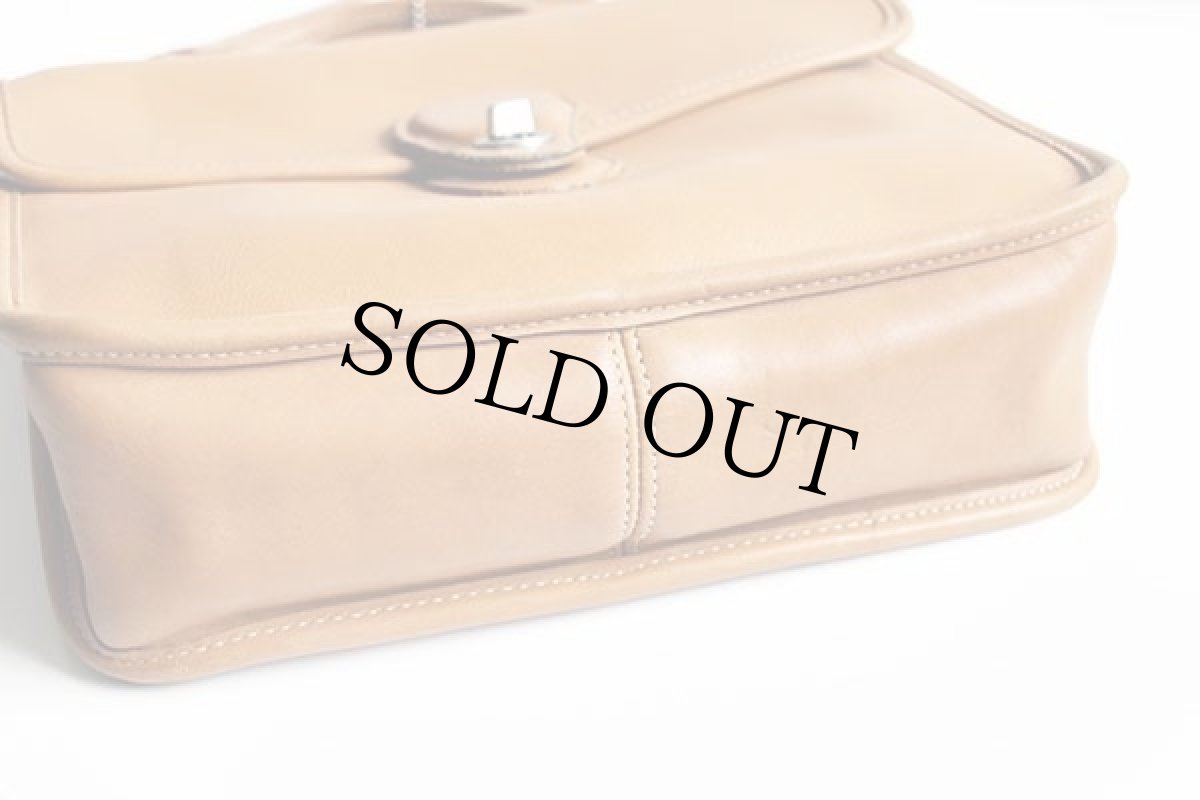 画像8: USA製 COACH オールド コーチ 2WAY レザー ショルダーバッグ タン★9929 (8)