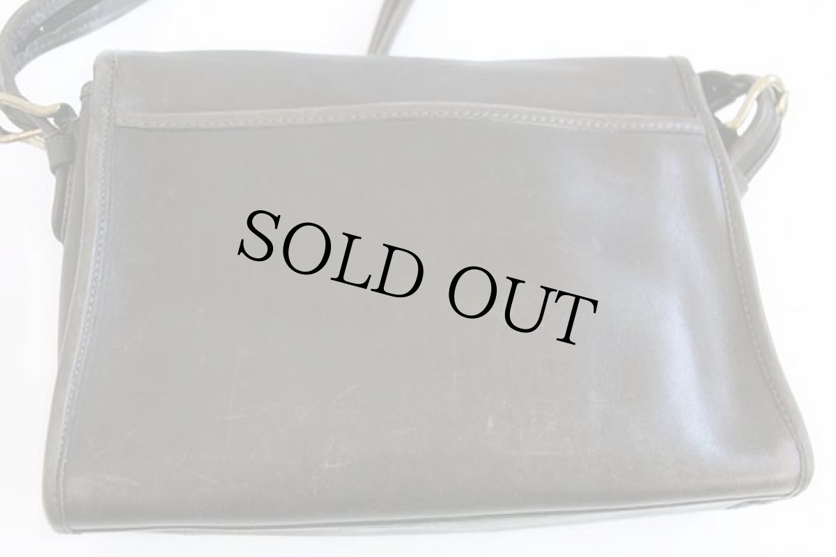 画像2: 70s USA製 COACH オールド コーチ レザー ショルダーバッグ チャコールグレー★387-7713 (2)