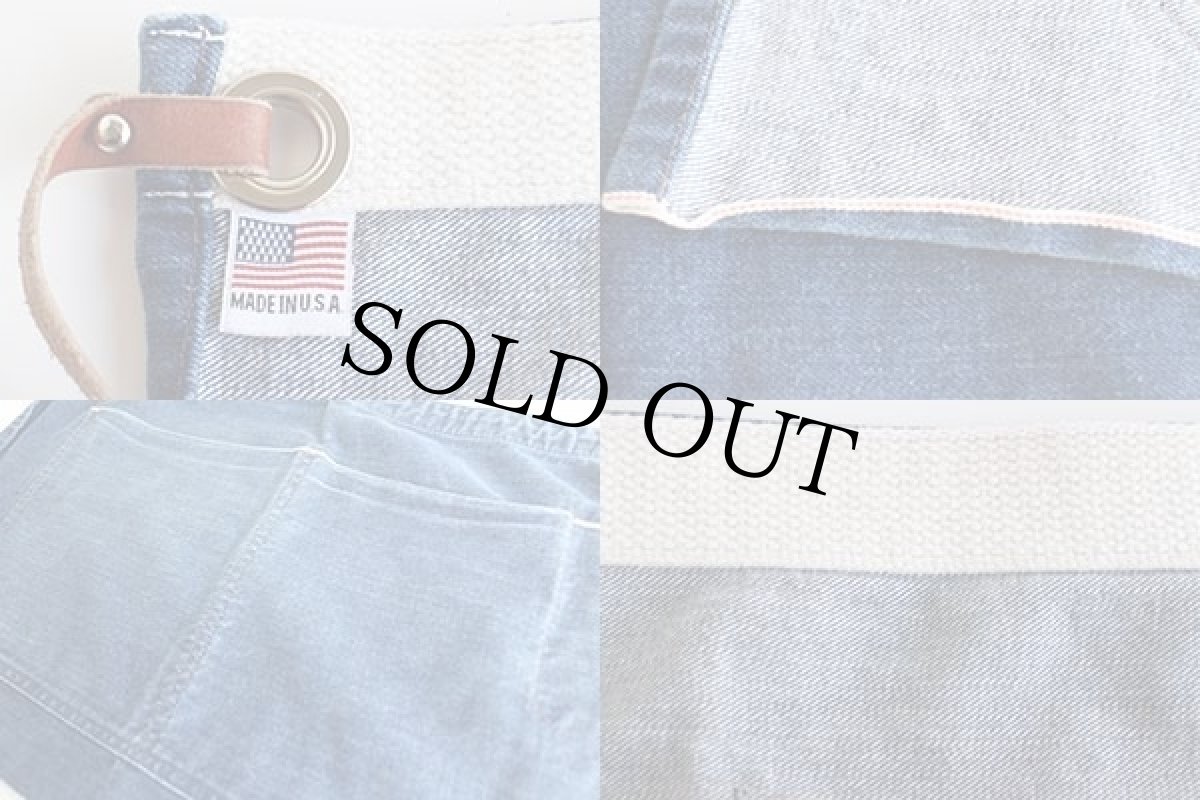 画像3: USA製 耳付き インディゴ デニム ワークエプロン★B (3)