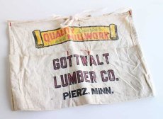 画像1: ビンテージ GOTTWALT LUMBER CO. キャンバス ワークエプロン 生成り★前掛け (1)